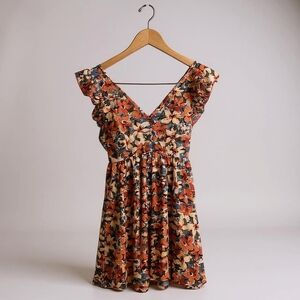 SHEIN Orange Floral Dress